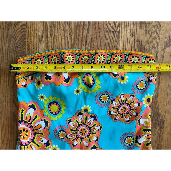 TRINA TURK Blue Floral 100% Silk Strapless Mini Dress Women's Size Small - Picture 8 of 8